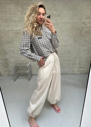 Button down mini check skjorte Offwhite/Beige HAUTE L\'AMITIÈ